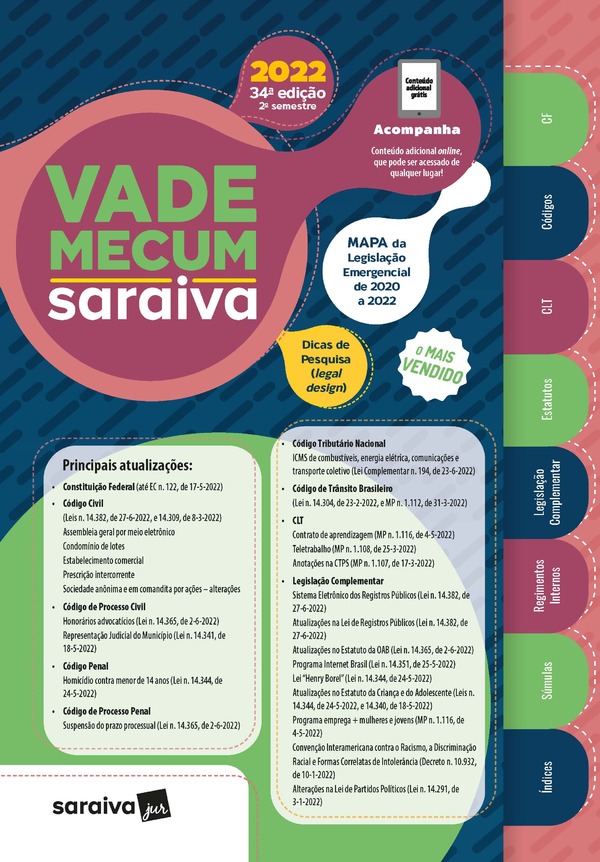 «Vade Mecum Saraiva 2022 - 34ª Edição» Saraiva